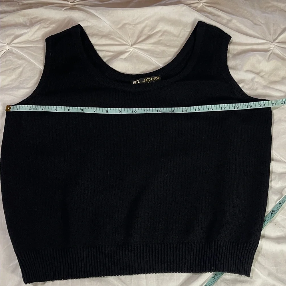 St. John Basics Black Santana Knit Scoop Neck Tank Top